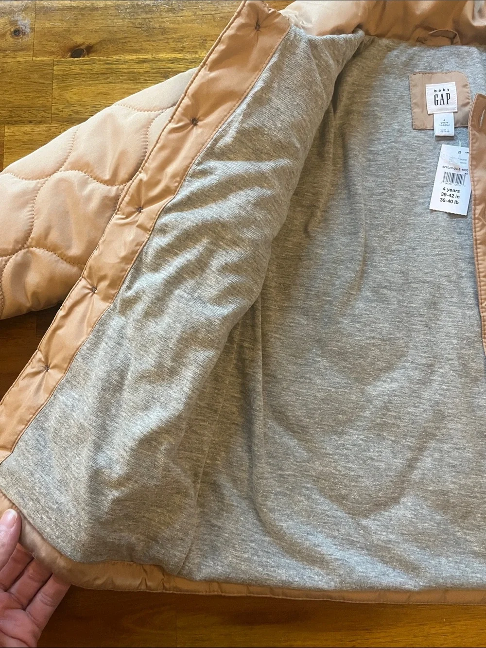 GAP Kids Quilted Puffer Jacket in Tan